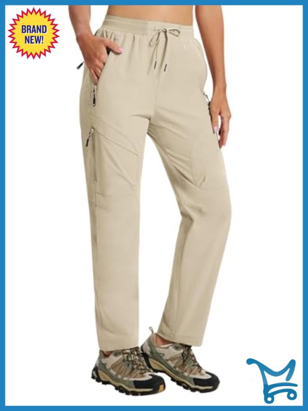 Women's Quick Dry Hiking Cargo Pants Lightweight Elastic Waist